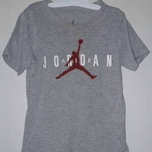 Jordan Kids Gray T-Shirt with Red Logo